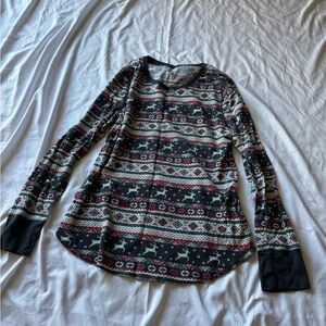 2 Old Navy Festive Patterned Long Sleeve Top PJ tops